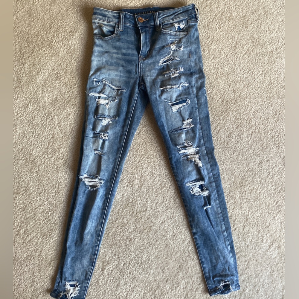 american eagle high rise skinny jeans